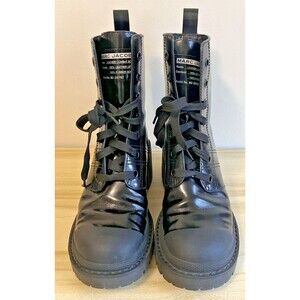 Women's Marc Jacobs Lace Up Black Leather Combat Boot sz EU 38 / US 8